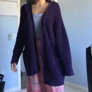 Barefoot Dreams Purple Chic Furry Cardigan